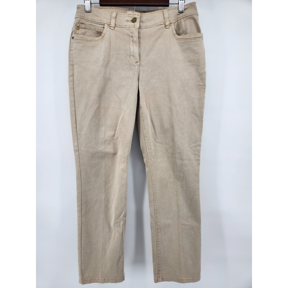 Chicos Size 0 Skimmer‎ Ankle Jeans Womens Tan W31 L28 Stretch Pockets Work Date